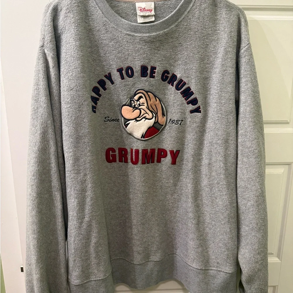 Vintage Disney Gray Grumpy Crewneck Sweater‎ Size Large